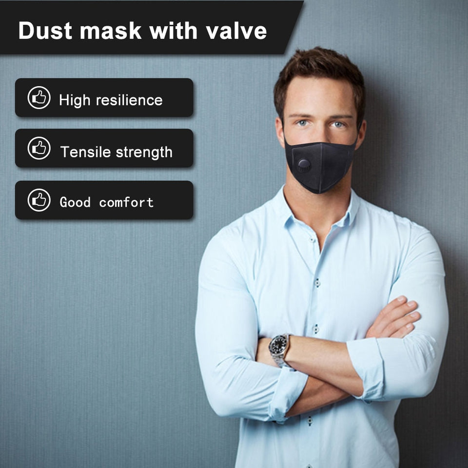 Air Purifying Face Mask Mouth Muffle Carbon Filter